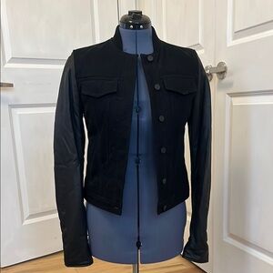 Alexander Wang denim jacket with leather sleeves